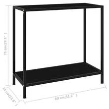 vidaXL Konsolentisch Schwarz 80x35x75 cm Hartglas - nero - Visualizzare 6