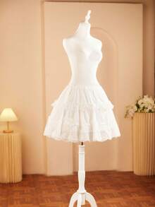 New Rococo Style Ruffled Petticoat, Short, Voluminous Skirt With Boning, Perfect For Cosplay, Lolita Fashion, And Historical Costume. - Multicolor - View 5