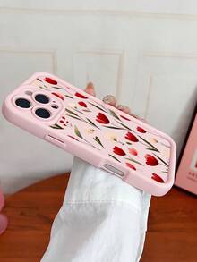 A Tulip Print Phone Case Design With A Sweet And Girlish Style Anti Drop Protective Case Suitable For IPhone 13/16/17/15/14/13/12/11 Compatible With Samsung Series - Multicolor - View 6