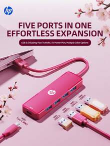 HP 四合一 USB 集线器，带 Type-C 充电适配器，兼容苹果笔记本电脑，支持 4K 投影和 PD 快充，提供黑色、白色、米色和银色四种颜色可选。 - 一拖四拓展塢 - 查看 3