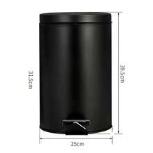 1 pieza Cubo de basura redondo con tapa negra mate, apertura y cierre silencioso, accionado por pedal, cubo interior extraíble con asa de metal, conveniente para la cocina, la sala de estar y el dormitorio - Multicolor - Ver 10