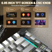 ATTACK SHARK X820 Ultra 75% Wireless Gaming Mechanical Keyboard Hot-Swappable Gasket Mount RGB Backlit BT/2.4G/Wired Custom Keyboard With Smart TFT Display&Knob QMK Driver - Multicolor - View 6