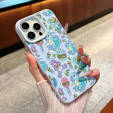Estuche para teléfono Care Bear Burger Fun compatible con  17,  16 Pro Max,  15 Pro Max,  13 y  12 Hecho de material TPU, bordes rectos clásicos, estilo premium que brinda protección contra golpes y caídas Un gran regalo para familiares, amigos, seres queridos, novios, novias y aniversarios - Azul - Ver 2