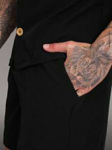 Men's Tracksuit With Pockets - màu đen - Xem 3