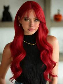 Peluca de onda corporal, peluca rizada de 26 pulgadas, adecuada para uso diario y festivales - Multicolor - Ver 4