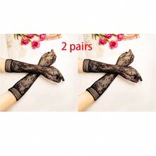 这款黑色蕾丝网眼长手套专为性感优雅的派对、假日约会和吸睛配饰而设计，满足追求性感优雅风格的女性的需求。手套饰以精致的黑色蕾丝图案，增添浪漫与细腻，打破了纯网眼的单调感。 - 黑色 - 查看 10