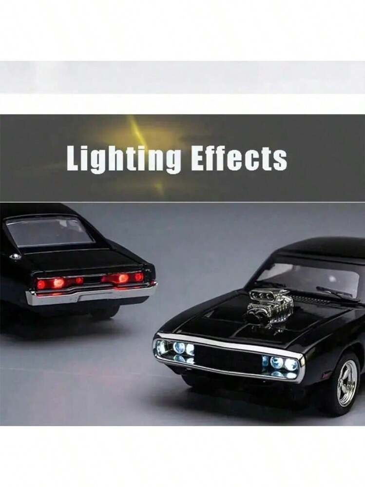 1个道奇汽车模型摆件，合金模型车，多功能，车门可活动开启，生日礼物，圣诞礼物，万圣节礼物，完美礼物，文具，减压球 - 黑色 - 查看 9