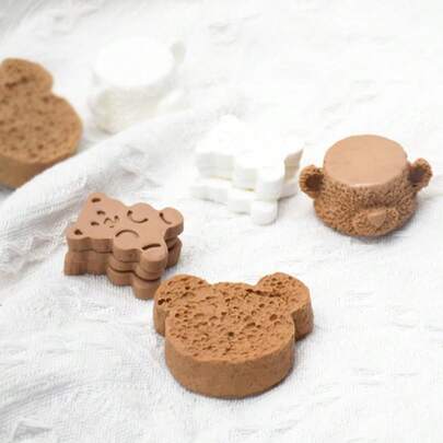DIY Simulated Cookie Bear Head Silicone Mold, Fragrance Stone Plaster Candle Decor