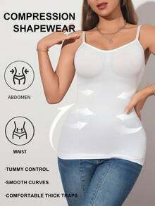 New Basic Fashion Women Shapewear - Adjustable Strap Waist Cincher Vest Butt Lifter Bodysuit, Women Shapewear - White - View 1