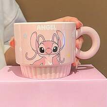Disney 官方新款史迪奇陶瓷叠叠杯，生日礼物，水杯，高端化妆品，女孩居家伴侣礼物 - 彩色 - 查看 7