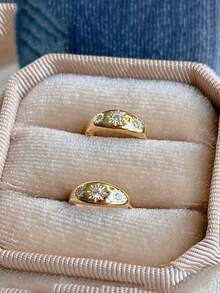 Pendientes de botón minimalistas de metal con forma de girasol, joyería de moda y declaración para fiestas, diseño sencillo, regalo adecuado para mujeres - Dorado - Ver 5