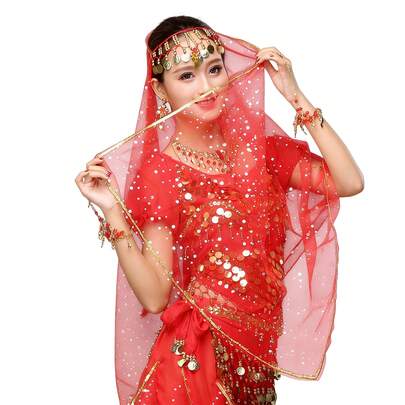 Coiffe de danse du ventre ornée de pièces de monnaie - Accessoire pour cheveux pour femmes, costume de danse arabe bollywoodienne, coiffe de performance pour festival d'Halloween