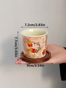 1个小众手绘锦鲤镀金咖啡杯，配木质杯垫，营造温馨氛围，适合制作下午茶拉花咖啡。 - 彩色 - 查看 13