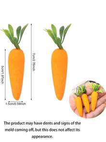 12pcs Realistic Artificial Mini Carrots, Lifelike Fake Carrots Suitable For Easter Decoration, Realistic Vegetable Food Model For Easter Eggs, Easter Bunnies, Home Party Table Decor, Sample Display, Photography Props, Scene Decoration, Home Decor, Theme Party Decor - Multicolor - View 7