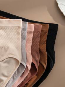 6pcs Comfortable Women's Seamless High Waist Briefs, Apricot Color - Nhiều màu - Xem 8