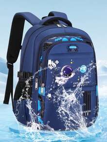 Mochila Para Crianças Escolar Astronauta Alunos Do Ensino Fundamental Proteção Da Coluna ortopédica - Verde - Visão 5
