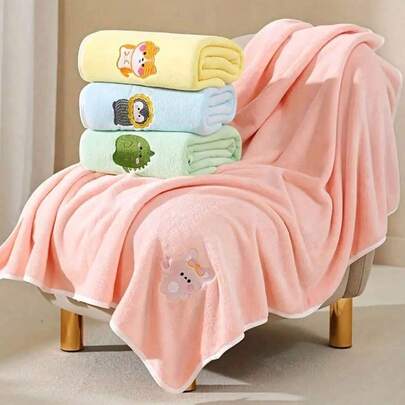 婴儿浴巾 - 珊瑚绒柔软吸水 - 儿童盖毯 - 浴巾