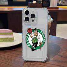 El Duende de la Suerte con el logo verde de los . Esta elegante funda es compatible con Samsung, Apple, VIVO, OPPO, , Transsion, ,  y Honor. Fabricada en silicona TPU, ofrece protección contra golpes y caídas, además de una sensación superior. Es un regalo ideal para familiares, amigos y seres queridos, y una opción perfecta para San Valentín y Año Nuevo. - transparente - Ver 2