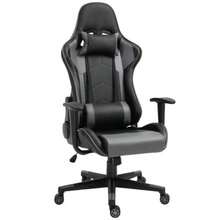 Ergonomischer Bürostuhl Gaming Stuhl Drehstuhl från Konstleder & Schaumstoff Schwarz 67,5x74x126-136cm för bekväma Arbeiten & Games - Svart - Visa 4