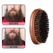 Weiche Bartbürste für Männer, Bartpflegewerkzeug, perfekt für Bartöl und -balsam, Holzborsten Bürste, zum Entwirren und Glätten, Styling und Formen, geeignet für Barbershops, Friseursalons und tägliche Bartpflege, modischer Haarstil für Frauen und Männer - Bartbürste - Übersicht 2