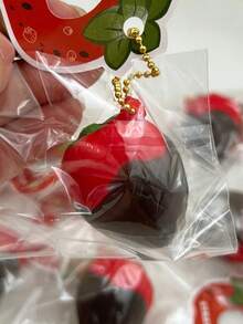 可爱巧克力草莓慢回弹软萌捏捏乐玩具，缓解压力 - 彩色 - 查看 1