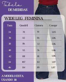 Women's Wide Leg Jeans, 100% Denim Fabric, High Waist On - 深色水洗藍 - 查看 7