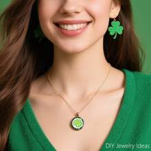 20pcs St. Patrick's Day Glass Dome Cabochons, 12mm/25mm Options, For Bracelet, Necklace, Earring, Keychain, Fridge Magnet, DIY Craft, Green Holiday Handmade Supplies - Green - View 9