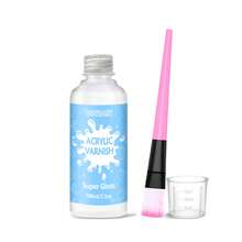 100毫升亮光丙烯酸清漆，高光透明密封剂，专业艺术家、业余画家，适用于画布艺术品、丙烯颜料、木材，快干水性，防紫外线和防泛黄，多表面适用，带刷子。 - 100ML - 查看 1