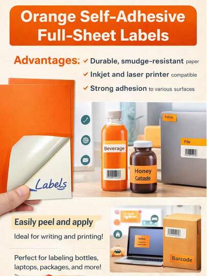 Self Adhesive Cardstock, A4 Printable Colored Sticker Paper For Printer, Colorful Cardstock Adhesive Paper For Crafts, Scrapbooking & Party Decor