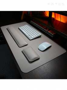 Soft Leather Keyboard Wrist Rest, Memory Foam Material, Easily Relieves Typing Pain, Keyboard & Mouse Pad Set, Suitable For Computer, Laptop, Home And Office - Black - View 6
