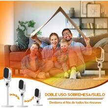 PTC,calefactor,calefactor electrico,Calentador de Cerámica Eléctrico Portátil Ultra Rápido y Silencioso con Termostato Ajustable y Temporizador Calefactor Personal Heater (1200W) (blance) - por defecto - Ver 3