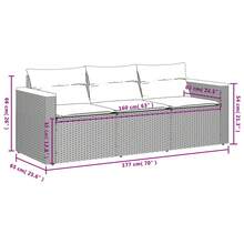 vidaXL 3-Sitzer Garten-Sofa Mit Kissen, Beige Polyratten - Beige - View 9
