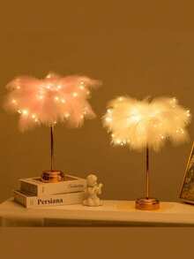 2DeTODO Cute Decorative Feather Lamp - White - View 5