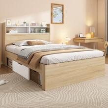 Bed Frames - Oak + White + Wood + 90cm*200cm - View 4