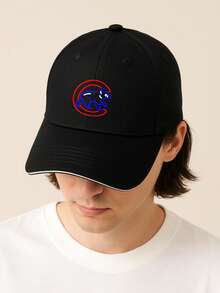Classic Baseball Cap For Men And Women With Adjustable Fit And Comfortable Design   Chicago Cubs Logo Embroidered Front Patch In Bold Red And Blue Colors   Perfect For Casual Wear Sports Events And Daily Outings Lightweight Breathable Fabric With Structured Crown And Curved Brim For A Stylish Look - màu đen - Xem 3