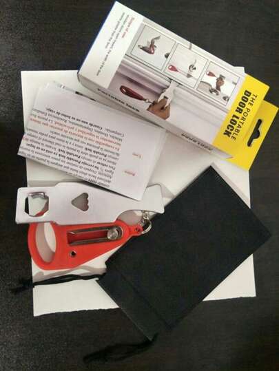 1个便携式防盗锁，卧室客厅门闩锁，安全门锁，自卫旅行锁，儿童安全锁