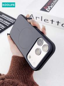 Koolife 1件装彩色拼接磁吸手机壳，亲肤TPU+PC材质，2.0mm厚度，独立按键，支持MagSafe无线充电，防摔，兼容 17/17 Pro/17 Pro Max - 黑色 - 查看 6