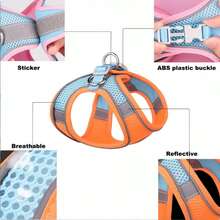 Dog Harness Small Sized And Leash Set For Small Dogs Cats,Yellow XS Puppy Harness, Step In Soft Dog Reflective Vest, Breathable Mesh Pet Harness. - 灰拼黃 - 查看 5