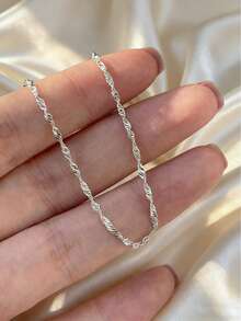 1pc Minimalist Elegant Women's Bracelet, Geometric Stainless Steel Cross Chain Bangle Jewelry - Shimmering Bracelet - View 3