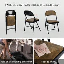 sillones para recamaraFurnitureR Paquete 4 Sillas Plegables con Marco Metal y Asiento Acolchado Tapizado Tela Gamuza Juego Sillas Plegables para Fiestas en el Hogar y la Oficina Vintage Tela Marrón - Marrón vintage - Ver 8