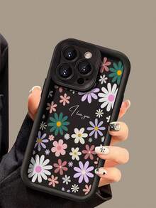 花卉图案高端纹理加厚防摔彩绘手机壳，兼容、Galaxy、Redmi等机型 - 彩色 - 查看 4