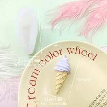 冰淇淋蛋筒造型蜡烛硅胶模具，手工树脂模具 - 白色 - 查看 5