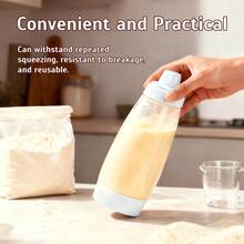 1/2pcs 1000ml/33.8oz Manual Pancake Batter Dispenser - Pancake Batter Mixing Bottle, Suitable For Cupcakes, Waffles And Pancakes, Easy Squeeze Design, Precise Measurement, No Electricity Needed, Durable Plastic, Condiment Squeeze Bottle, Mini Clear Sauce Bottle, Pancake Dispenser, Pancake Batter Dispenser, Kitchen, Food Container, Condiment Bottle - Multicolor - View 4