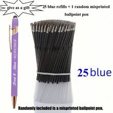 Bộ 25/45 ruột bút bi rút trơn tru, phù hợp với các loại bút tiêu chuẩn - đầu bút nhọn 0.7mm, mực đen và xanh dương, đầu bút thay thế bền, đồ dùng văn phòng phẩm thiết yếu (Kèm theo 1 bút bi in sai màu ngẫu nhiên) - Nhiều màu - Xem 10