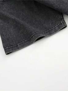 Love You," American Style, Casual Brand, Crew Neck, Washed Cotton, Personalized, Short Sleeve, Suitable For Vacation, Outings, Leisure, Sports, Gifts, Etc. Loose And Comfortable Shirt - 黑色 - 查看 4