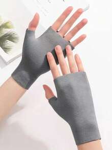 Derong Unisex Warm Gloves, Double-Sided Thick Fleece Gloves, Fingerless Design, Student Writing & Touchscreen Gloves, Autumn/Winter - A - View 11