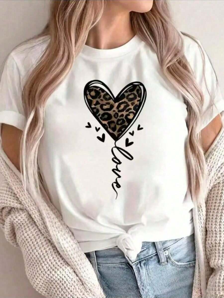 Camiseta Feminina Blusinha Estampada Malha Premium Camisa Gola Redonda Basica Dia a Dia Lançamento Moda FEMININA - Branco - Visão 1