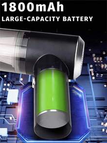 High-Power Cordless Vacuum Cleaner With Dual Suction & Blowing Function - Includes Battery, Floor Nozzle For Efficient Cleaning Of Floors, Cars And Computers - Upgraded 1800mA - View 7