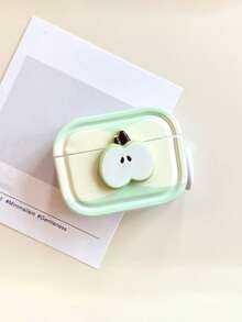 苹果图案苹果绿蓝牙耳机盒，防震防刮耳机盒，兼容苹果1/2/3/4/Pro/Pro2(Nd)/Pro3(Rd) - 綠色 - 查看 4