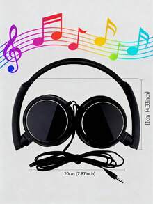 1pc Wired Headphones With 3.5mm Universal Plug - Soft Memory Foam Earpads, -Free Nylon Cable, Fashionable Black/White Color | Ergonomic Design For Comfortable Long-Wear, Ideal For Gaming, Music, And Video Watching (Compatible With Smartphones/Laptops/Gaming Consoles) - Multicolor - View 3